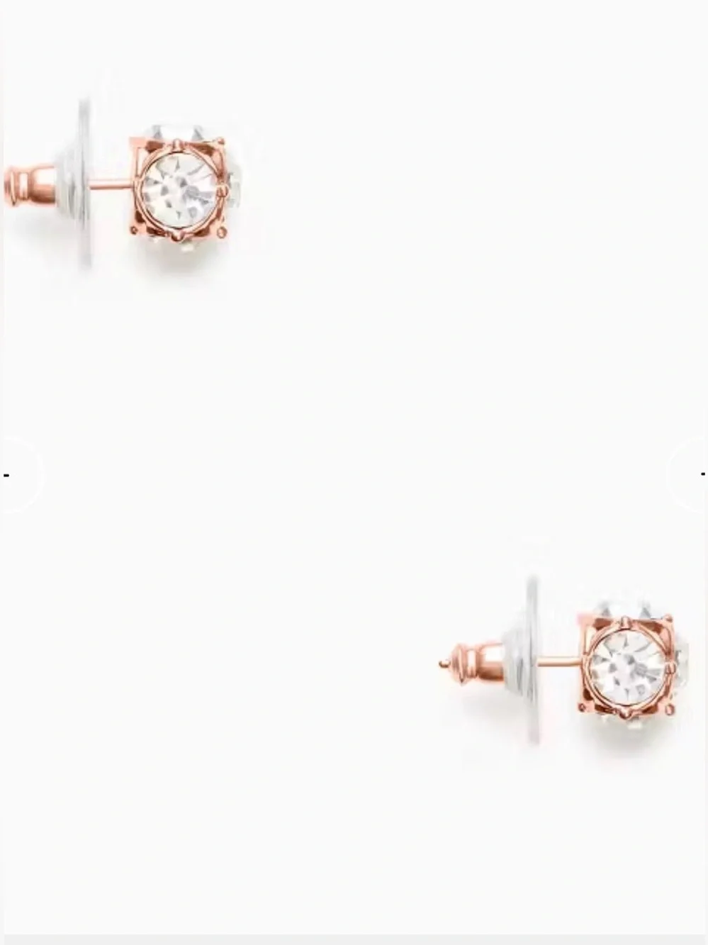NWT kate spade Rose Gold and Clear Crystal Stud Earrings